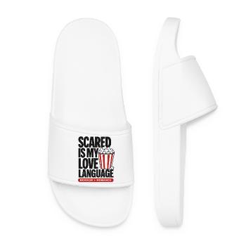 Scared Is My Love Language Horror - Women’s Pool Sliders - white - Front