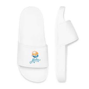 Aloha Palm and Vague Soleil - Women’s Pool Sliders - white - Front