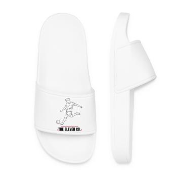 The Eleven Co. — Football Player Line Art - Women’s Pool Sliders - white - Front