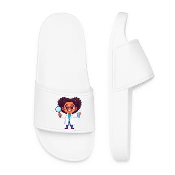 Kawaii Chemist – Science Lab Fun Art - Women’s Pool Sliders - white - Front