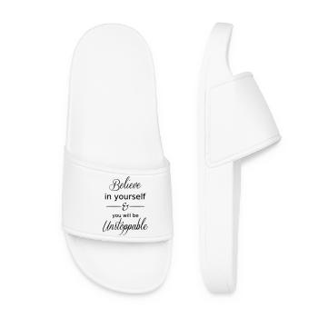Believe in yourself and you will be Unstoppable - Women’s Pool Sliders - white - Front