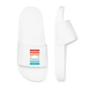 I Love Sunsets Quote for Beach Lovers - Women’s Pool Sliders - white - Front