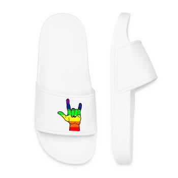 Respect de la main arc-en-ciel - Claquettes Femme - blanc - Devant