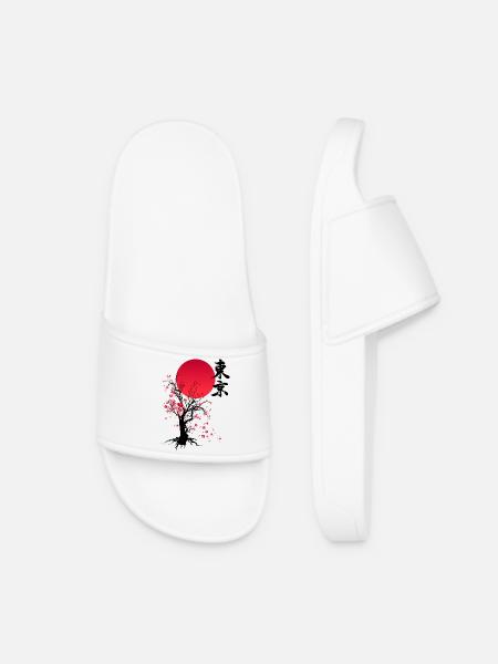 AUTUMN - CHERRY BLOSSOM FALL - Women’s Pool Sliders - white