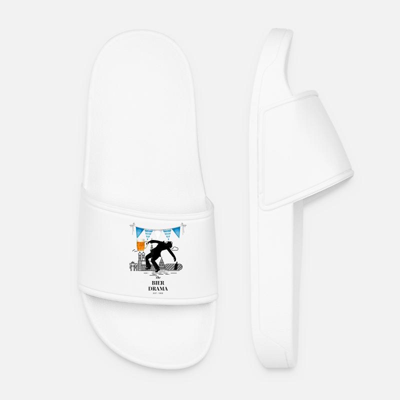Beer Drama ART - Women’s Pool Sliders - white