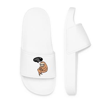 Sloth Lazy Animal Mammal Sleeping Statement - Women’s Pool Sliders - white - Front