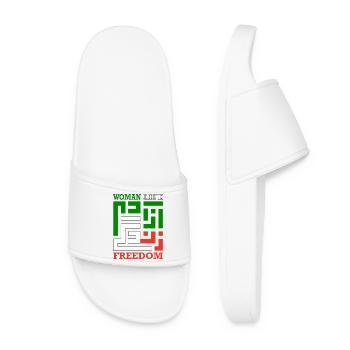 Zan Zendegi Azadi, Woman Life Freedom - Women’s Pool Sliders - white - Front