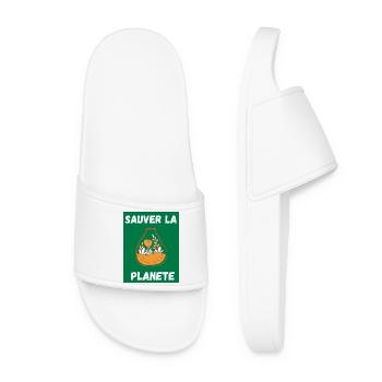JOUR DE LA TERRE,ECOLOGIE,PLANETE,ENVIRONNEMENT - Claquettes Femme - blanc - Devant
