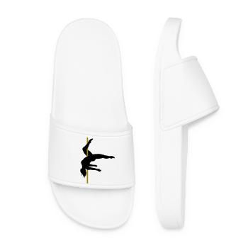Curvy Poledancer in the Inside Leg Hang - Women’s Pool Sliders - white - Front