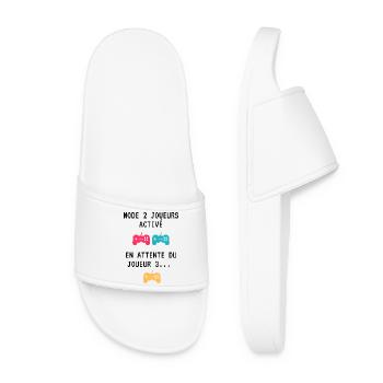 Cadeau En attente du joueur 3 papa maman gamer - Claquettes Femme - blanc - Devant