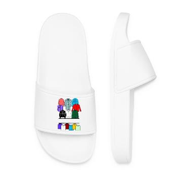 Men's clothing store logo - Women’s Pool Sliders - white - Front