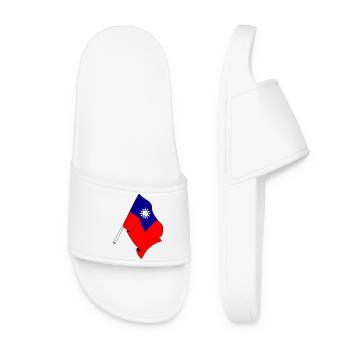 Flag of Taiwan - Women’s Pool Sliders - white - Front