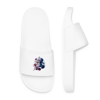 Skull and Roses - Women’s Pool Sliders - white - Front