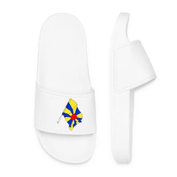 Flag West Flanders Belgium - Women’s Pool Sliders - white - Front