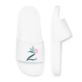 Elégante lettre 'Z' avec des fleurs - Claquettes Femme - blanc - Devant