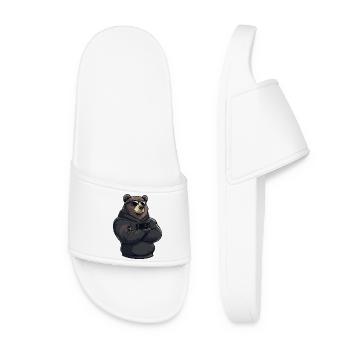 Bear Comic Brown Bear - Women’s Pool Sliders - white - Front
