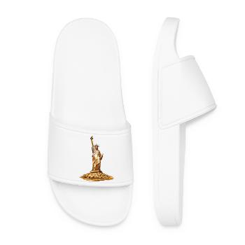 Golden Liberty Torch Statue - Women’s Pool Sliders - white - Front