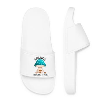 Hocus Pocus I Need Coffee to Focus - Women’s Pool Sliders - white - Front