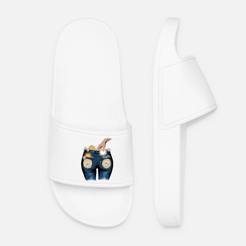 You Matter - Uplifting Positivity Artwork - Women’s Pool Sliders - white