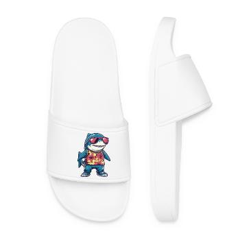 Shark Comic Funny Summer - Women’s Pool Sliders - white - Front