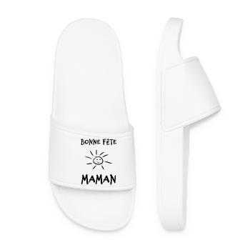 MOM. MOTHER'S DAY. HEART. FEAST. HAPPY BIRTHDAY - Women’s Pool Sliders - white - Front