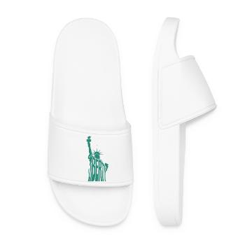 Statue of Liberty - Cool New York USA Logo - Women’s Pool Sliders - white - Front