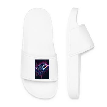 Futuristisches Synthesizer Design - Frauen Badelatschen - Weiß - Vorne