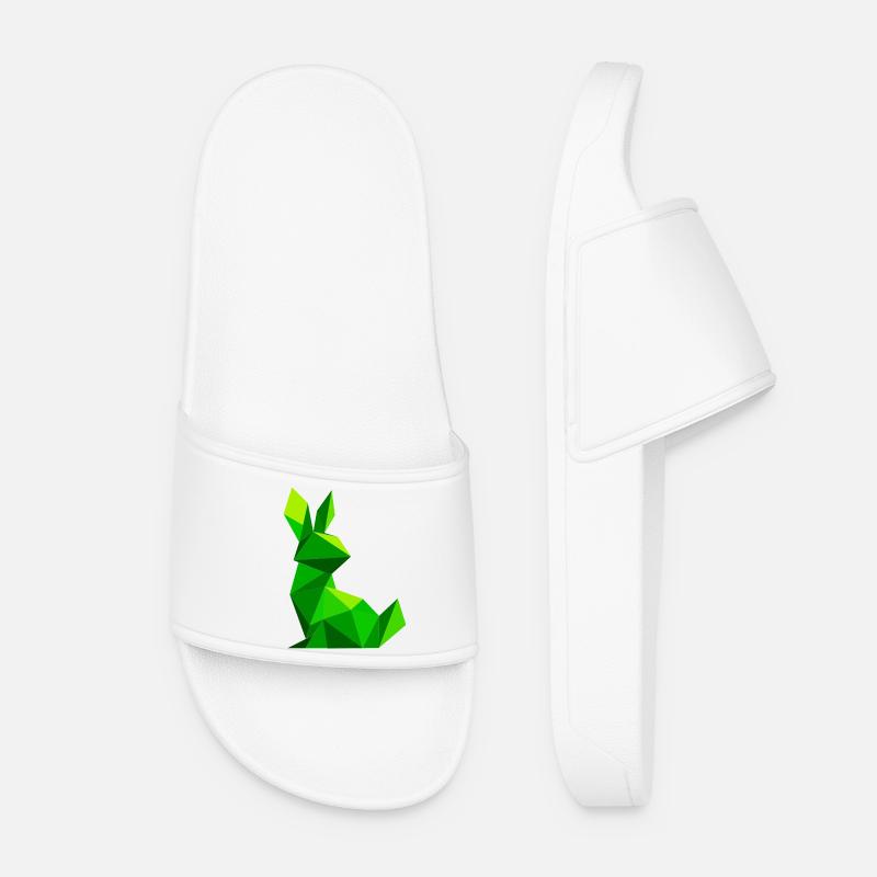 Lowpoly Kaninchen - Frauen Badelatschen - Weiß