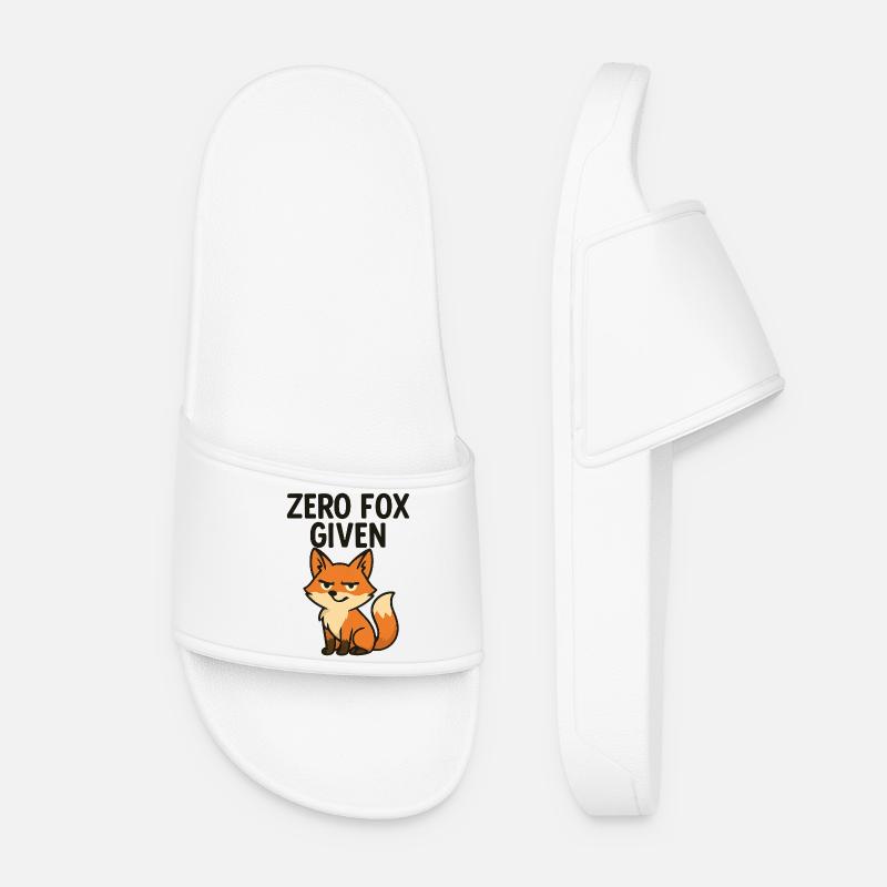 Minimalist Sassy Fox Illustration - Women’s Pool Sliders - white