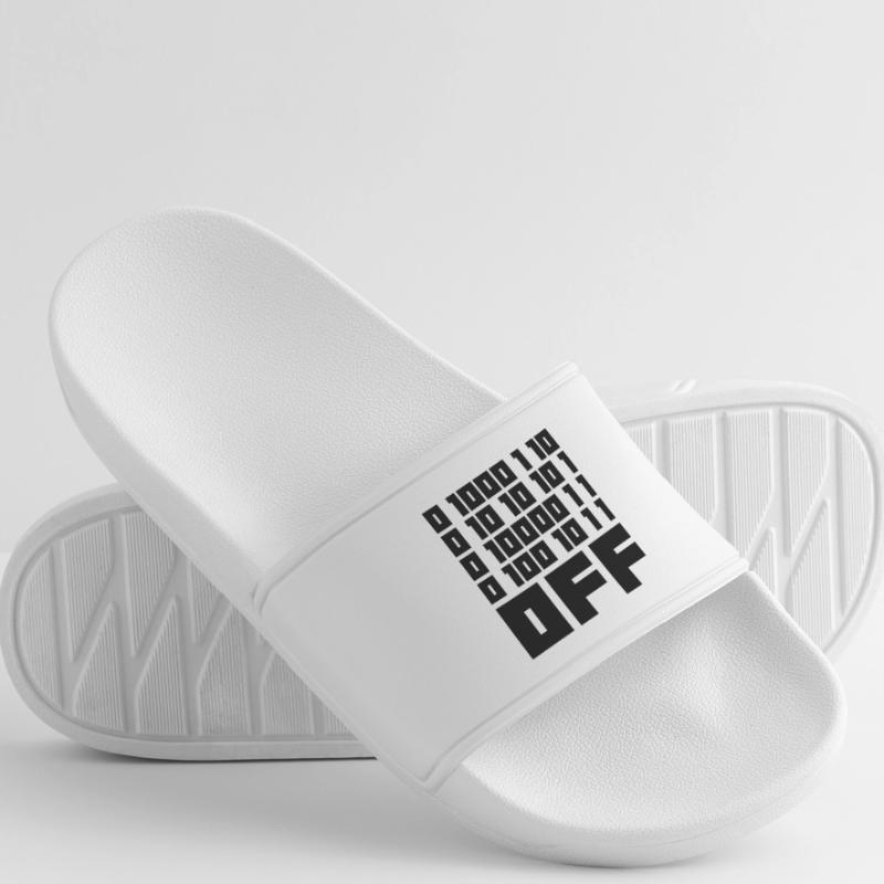 Binary Code F**k OFF – Nerd Humor & Geek Code Women’s Pool Sliders