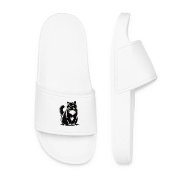 British Shorthair Design – Classy and Fluffy - Women’s Pool Sliders - white - Front
