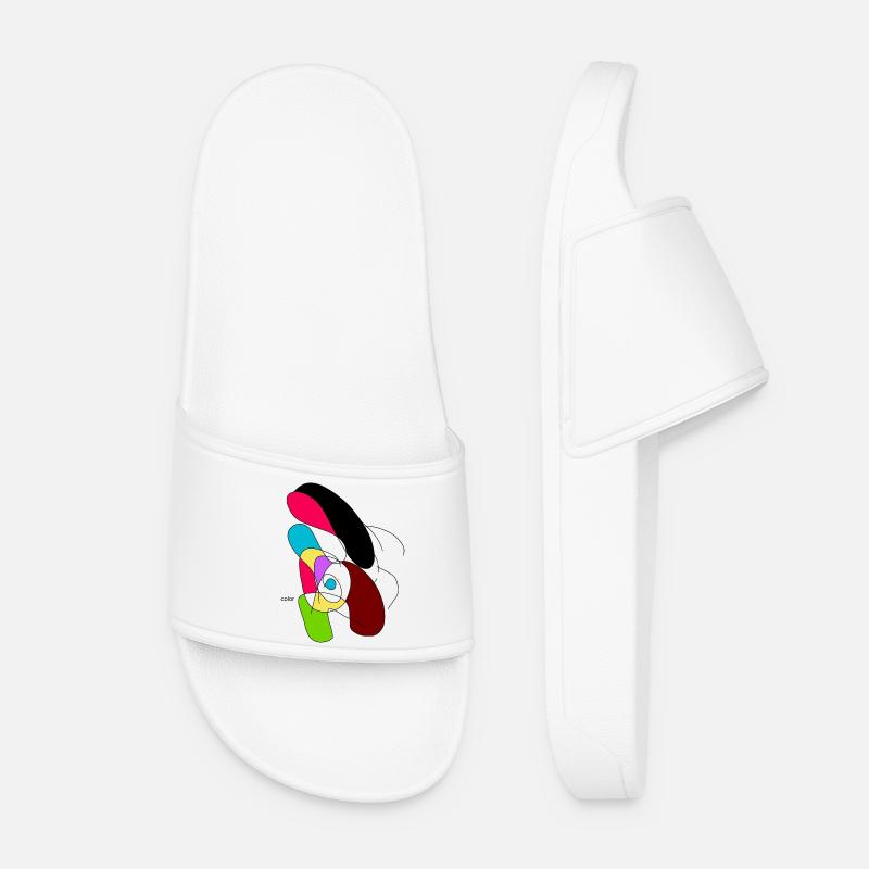 Colorful Abstract Parrot - Women’s Pool Sliders - white
