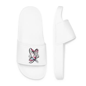 Heart made of thread art - Women’s Pool Sliders - white - Front