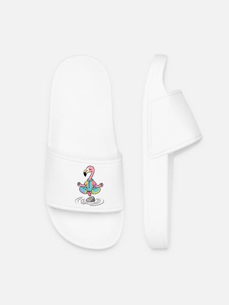 Flamant Zen en position de méditation - Claquettes Femme - blanc