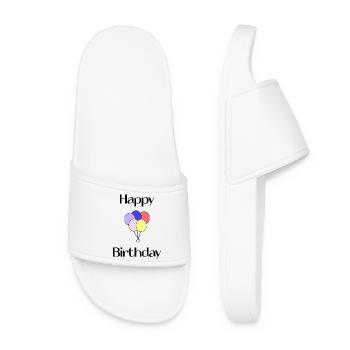 ALLES GUTE ZUM GEBURTSTAG. HERZ. ICH LIEBE DICH. LIEBE. ICH LIEBE DICH - Frauen Badelatschen - Weiß - Vorne