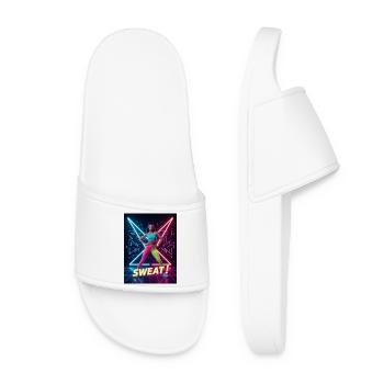 Sweat! Neon Aerobics – Electric Eighties Fitness - Women’s Pool Sliders - white - Front