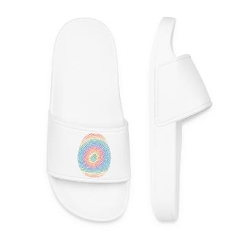 Colorful fingerprint spiral - Women’s Pool Sliders - white - Front