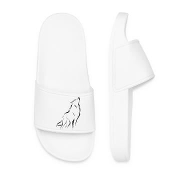 Silhouette de loup minimaliste et symbolique - Claquettes Femme - blanc - Devant