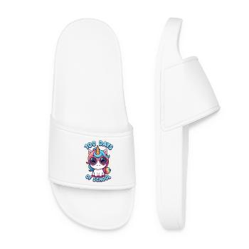100th Day Of School 100 Day Of School Kids - Women’s Pool Sliders - white - Front