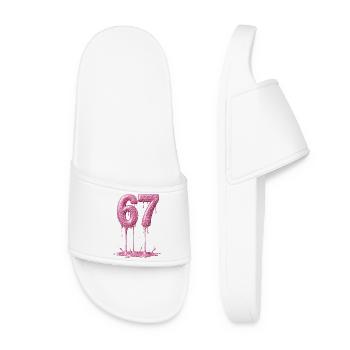 67 Paillettes roses qui gouttent - Claquettes Femme - blanc - Devant