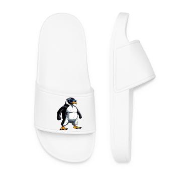 Penguin Bodybuilder - Women’s Pool Sliders - white - Front
