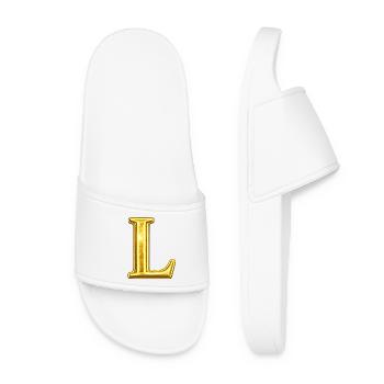 Monogramme en L d’or - Claquettes Femme - blanc - Devant