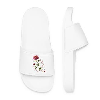 Chrysanthème avec baies dans le style zen - Claquettes Femme - blanc - Devant