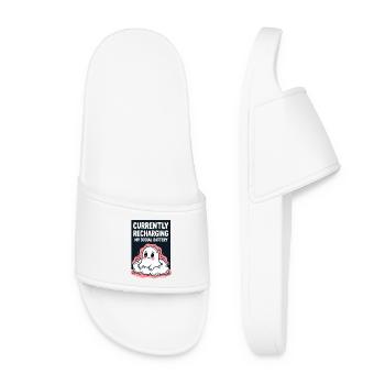 Charge level: My social battery - Women’s Pool Sliders - white - Front
