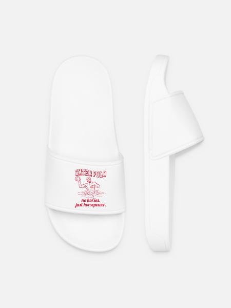 Water Polo with no horses. Red. - Women’s Pool Sliders - white