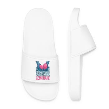 Lemonade Hands Bleu Rose Rétro - Claquettes Femme - blanc - Devant