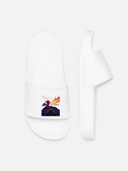 Cute&Deadly Dragon - Women’s Pool Sliders - white