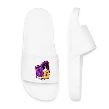 Gamer Mask Hoodie E-Sports Design - Women’s Pool Sliders - white - Front