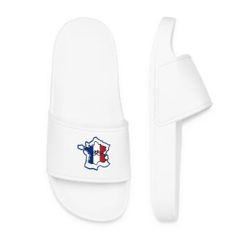 France Cycling – Bicycle Rider Design - Women’s Pool Sliders - white - Front