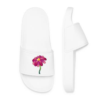 Marguerite rose scintillante - Claquettes Femme - blanc - Devant